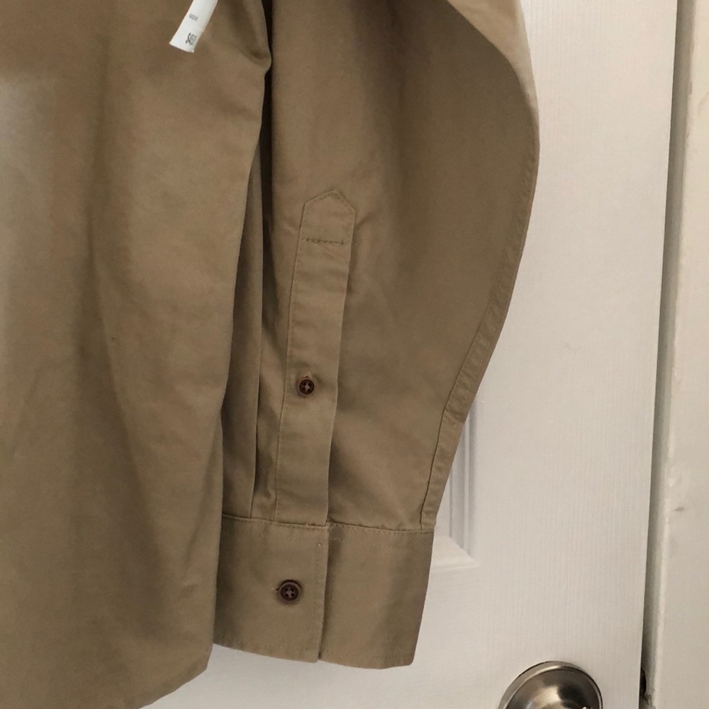 NWT Rustic Khaki Long Sleeve Woven Button Shirt - Picture 4 of 10